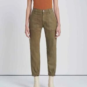 7 For All Mankind Darted Boyfriend Jogger In Coated Olive size 23 NWT